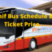 Hanif bus Schedule With Ticket Price